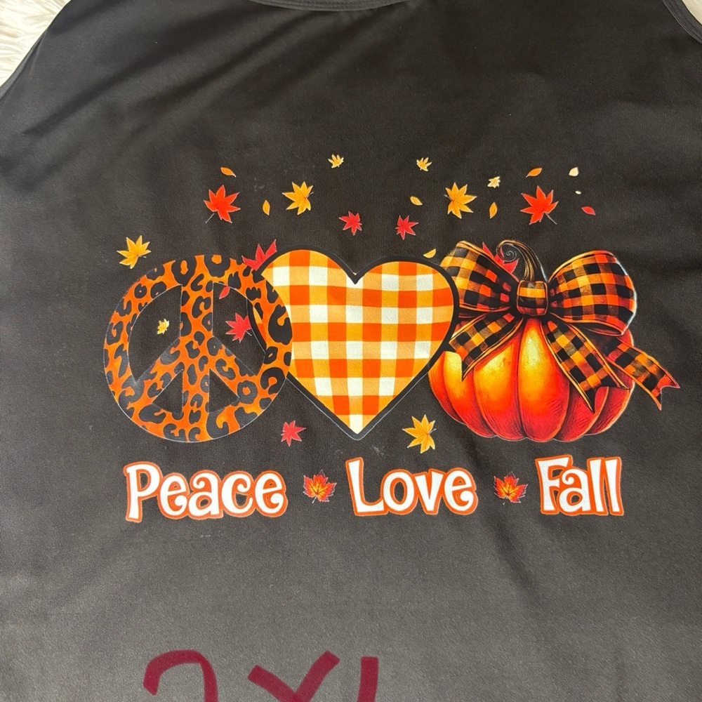 Peace Love Fall Kids Shirt - Black